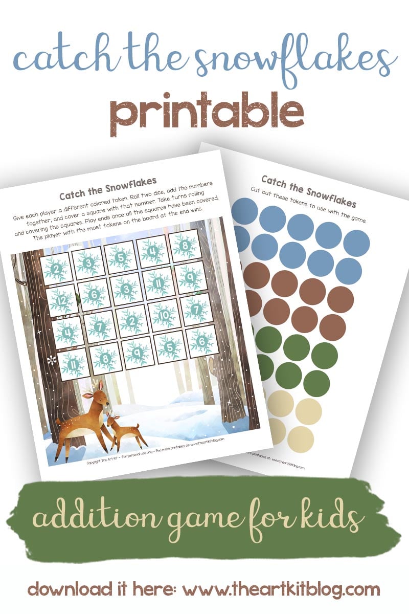 Adorable Winter Math Addition Game Printable Free The Art Kit
