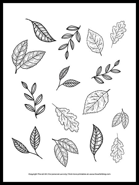 FREE! Leaf Coloring Page - The Art Kit