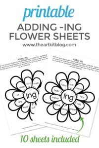montessori waldorf language arts dolch sight words adding ing flower coloring pages printables