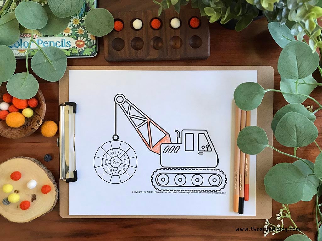 construction math wheel printable addition the art kit