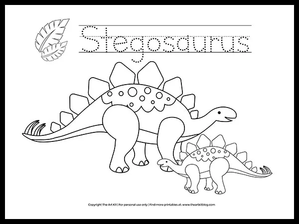 stegosaurus dinosaur coloring page printable download