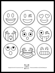 Emoji Coloring Pages - Free Printable! - The Art Kit