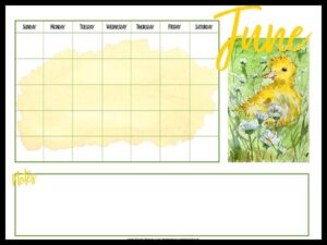 FREE!! June Calendar Printables - The Art Kit