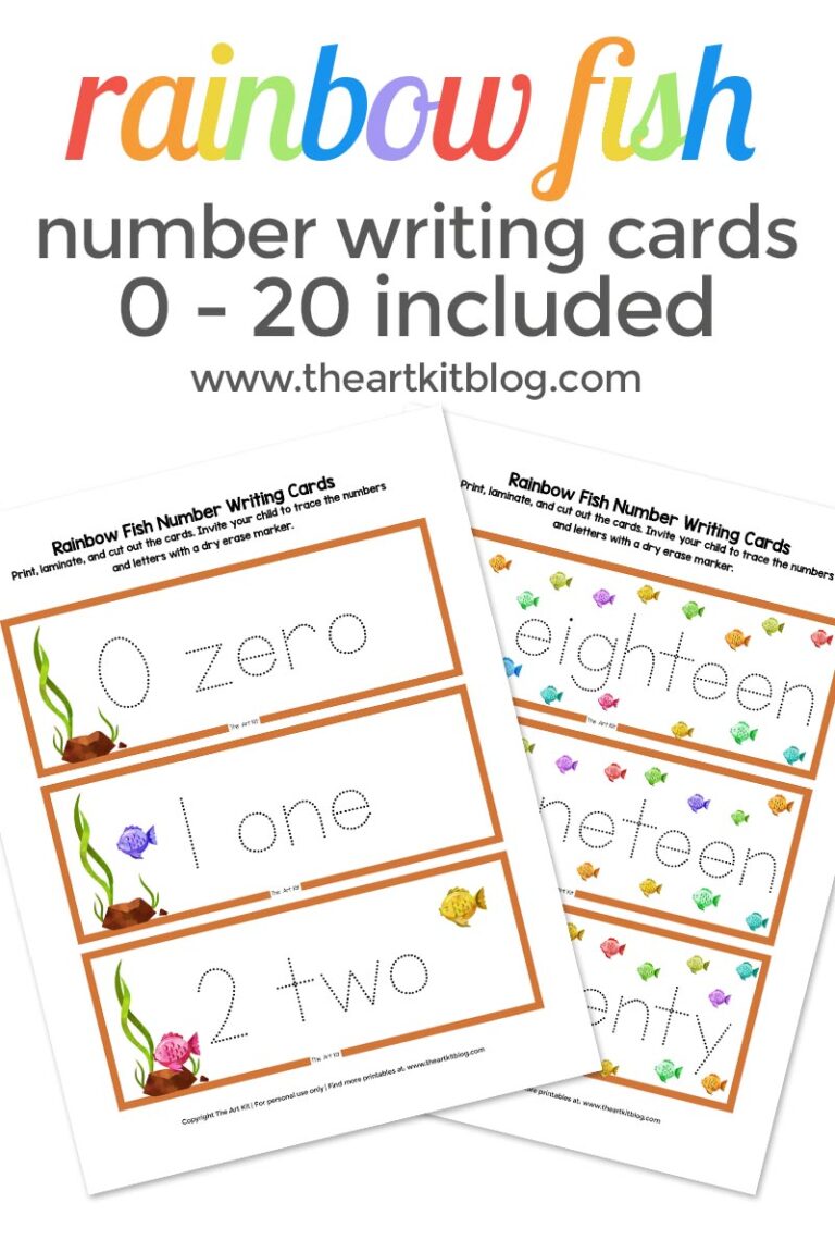 rainbow fish number writing cards pinterest
