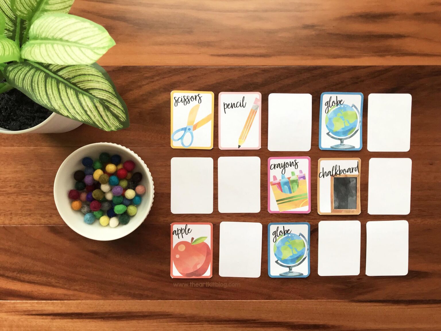 Memory Match Game: School Supply Edition! Free Printables! - The Art Kit