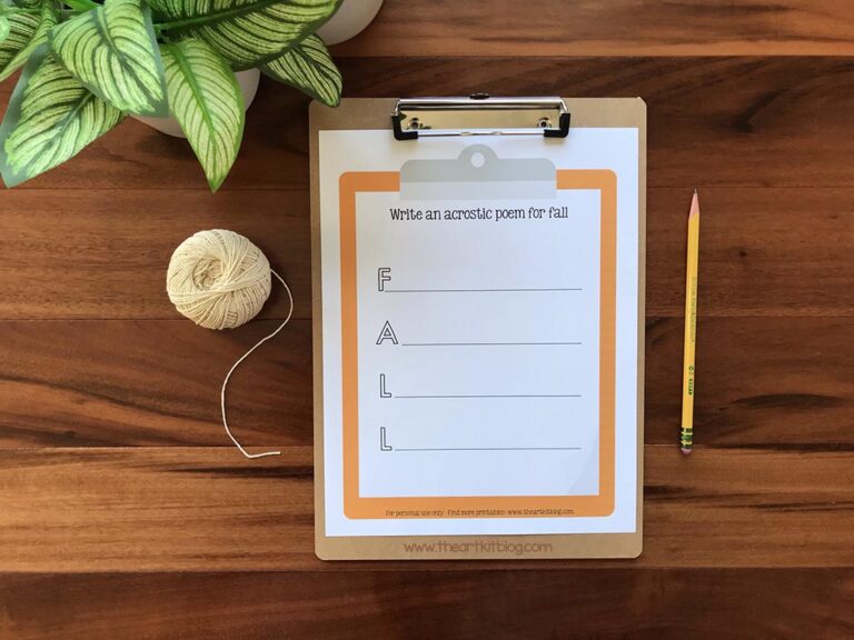 Printable Acrostic Poem Templates for september 4