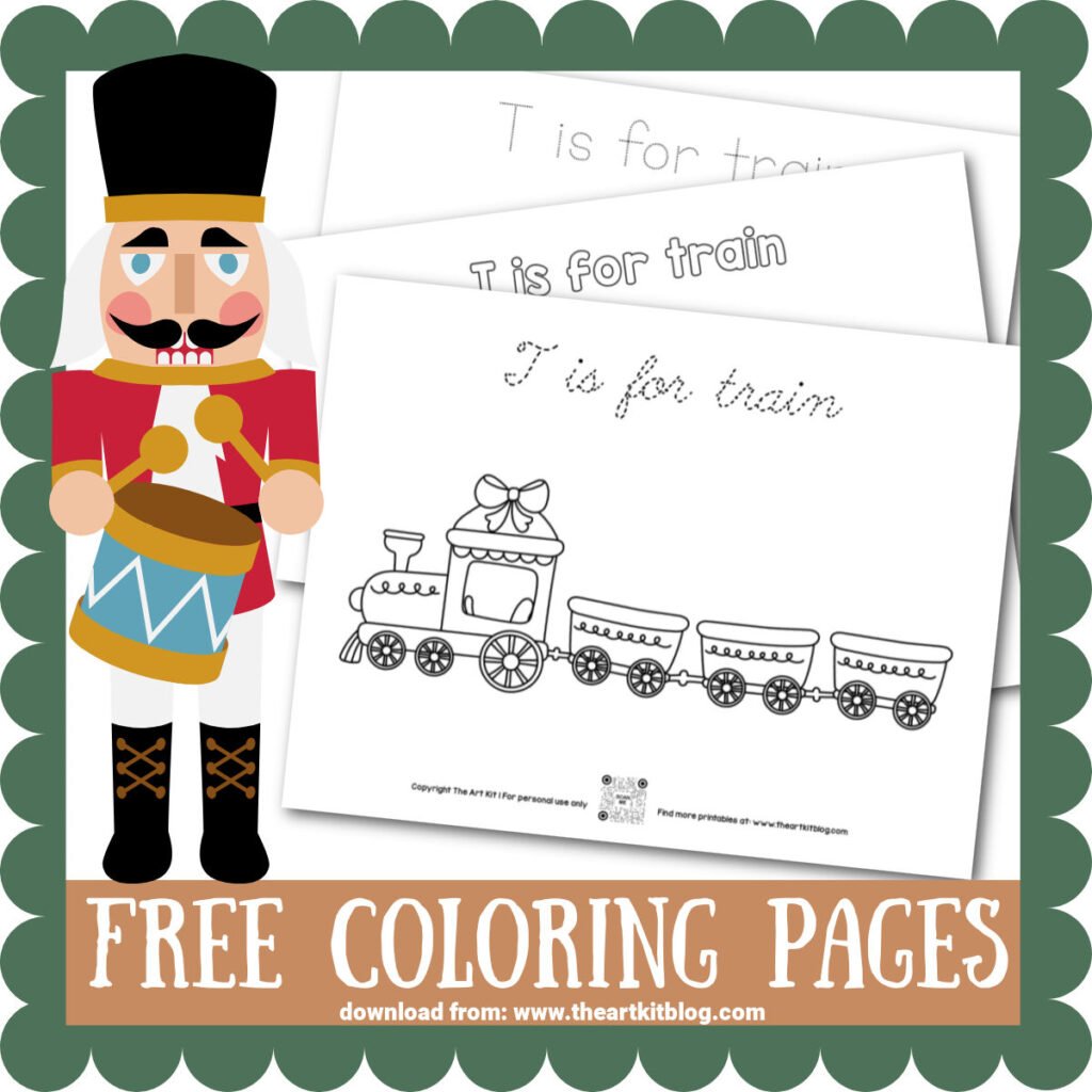 christmas train coloring pages