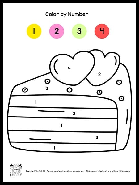 color by number cake coloring page