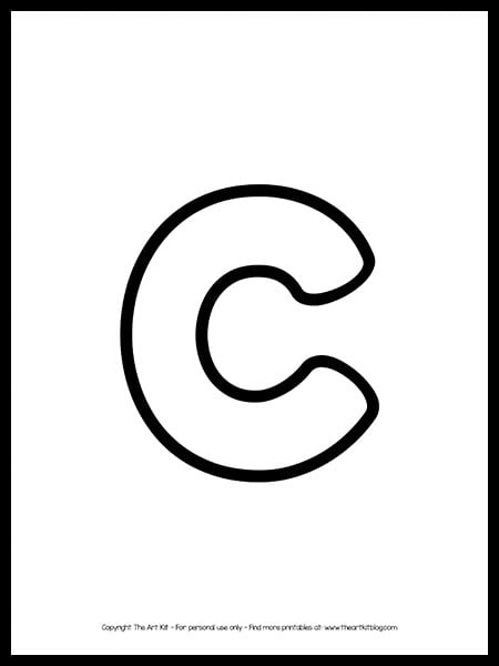 lowercase letter c outline printable