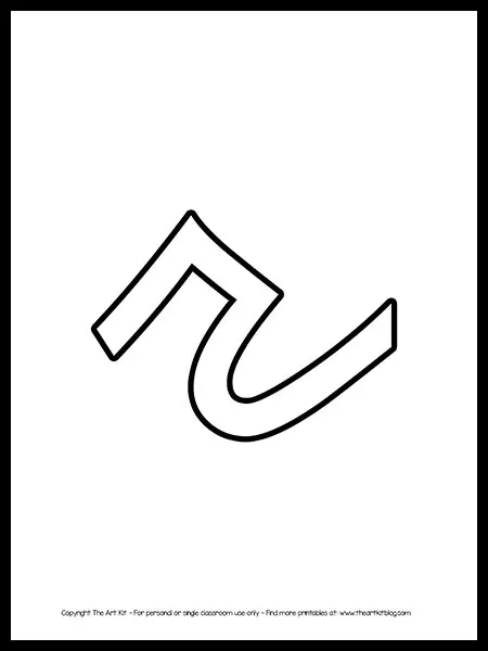 lowercase letter r cursive outline coloring page printable