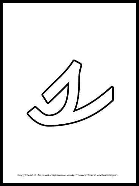 lowercase letter s cursive outline coloring page printable