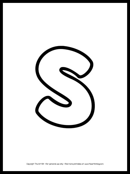 Printable Letter S Outline Print Bubble Letter S Free Printable 