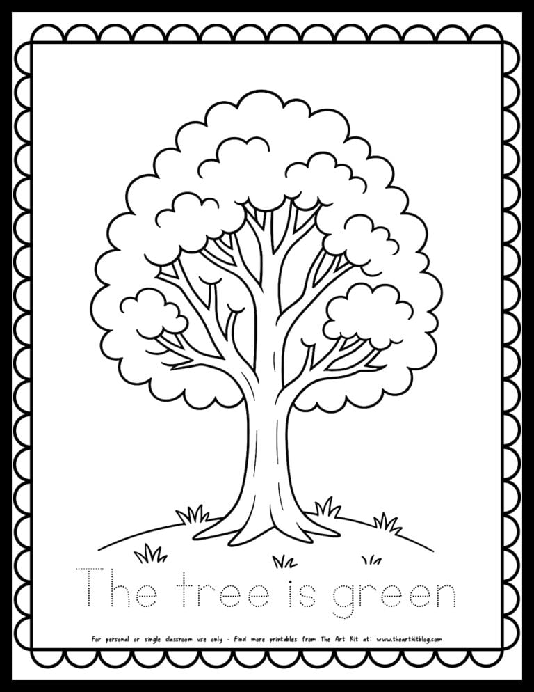 green tree coloring page
