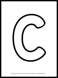 uppercase letter c outline printable