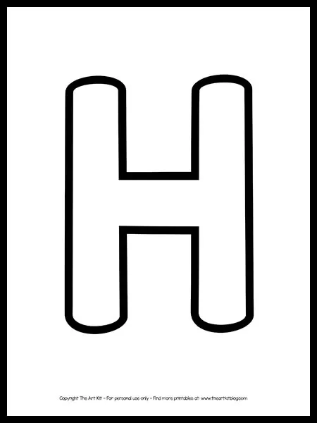 uppercase letter h outline printable