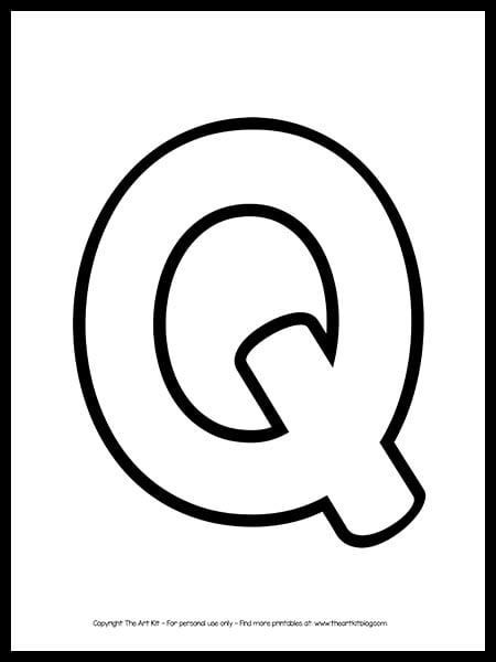 uppercase letter q outline printable