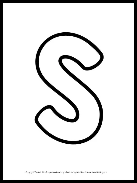 uppercase letter s outline printable