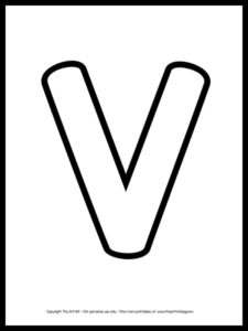Uppercase Letter V Outline Printable FREE - The Art Kit