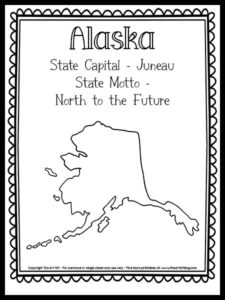 Alaska State Outline Coloring Page {FREE Printable!} - The Art Kit