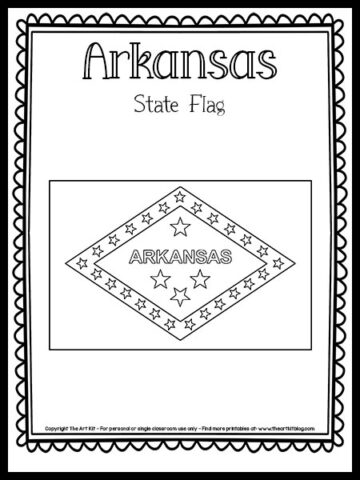 Arkansas State Flag Coloring Page {FREE Printable!} - The Art Kit
