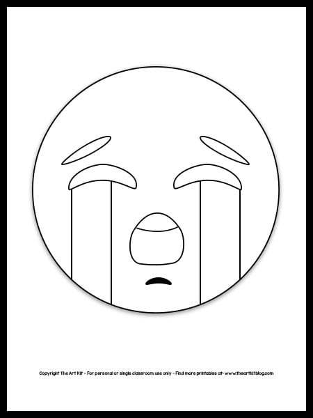emoji coloring page cry the art kit