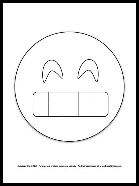 emoji coloring page eeeee grimacing the art kit
