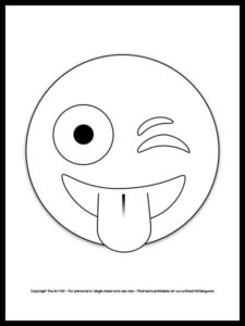 Emoji Coloring Page - Silly Winking Face with Tongue {FREE Printable!} - The Art Kit
