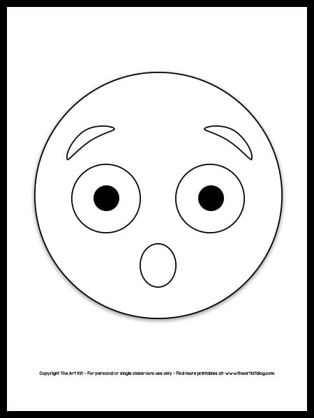 emoji coloring page surprised the art kit