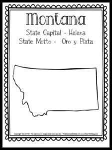 Montana State Outline Coloring Page {FREE Printable!} - The Art Kit