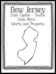 Free Printable New Jersey State Map Outline Coloring Page - The Art Kit