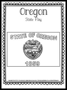 oregon state flag coloring page the art kit - The Art Kit