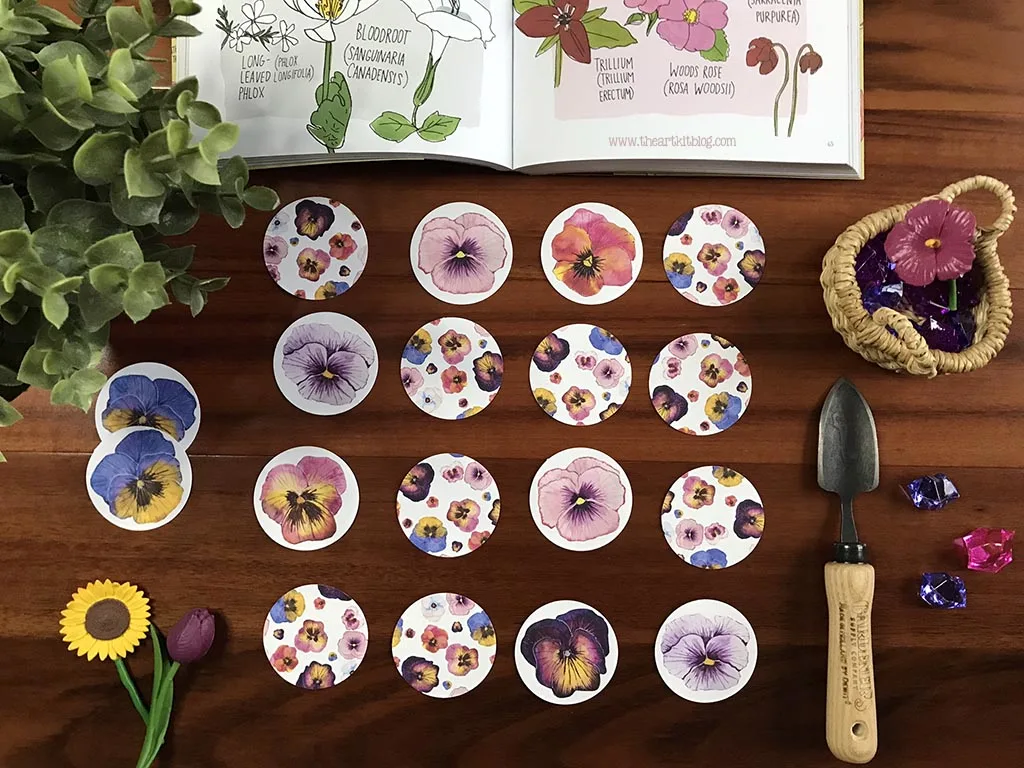 pansy flower match game 8 the art kit
