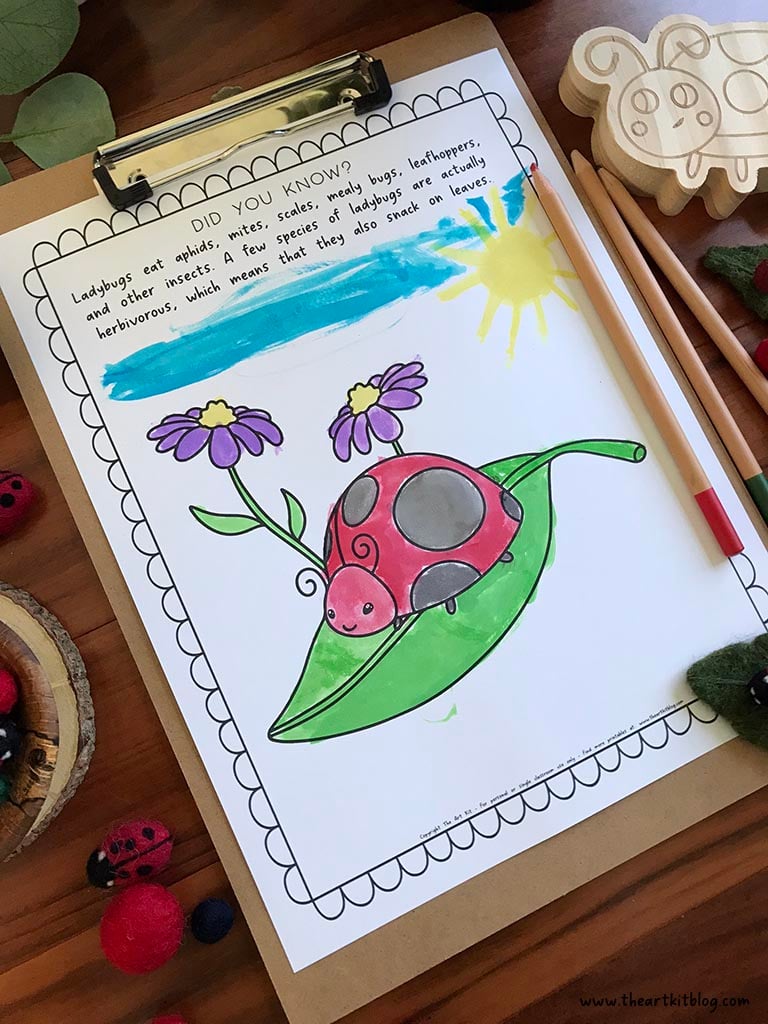 Ladybug coloring page the art kit