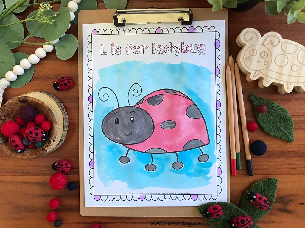 Ladybug coloring page the art kit