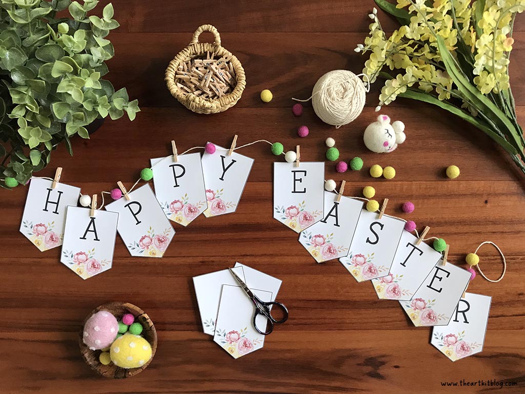 FREE Printable Happy Easter Banner The Art Kit