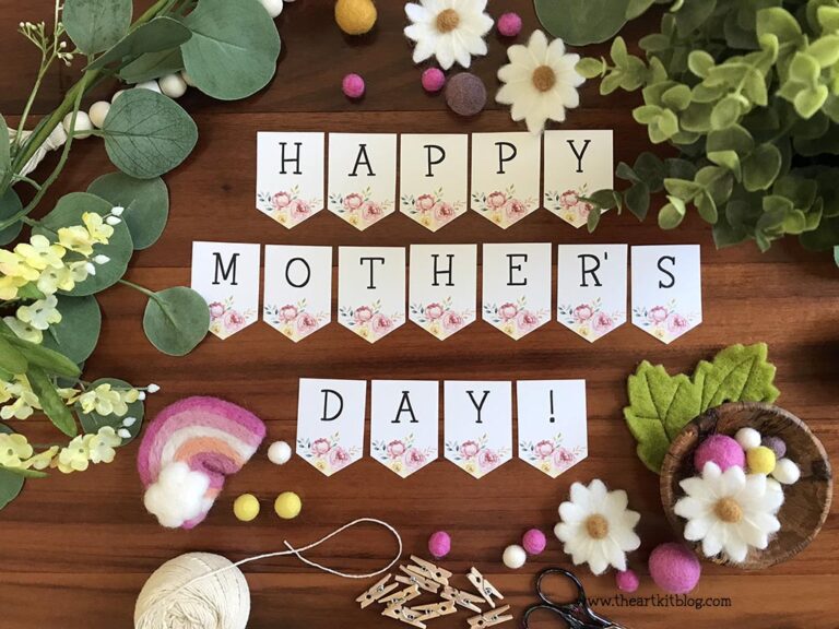 happy mothers day banner printable the art kit