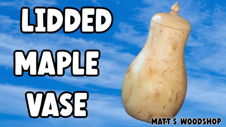 woodturning a lidded maple vase