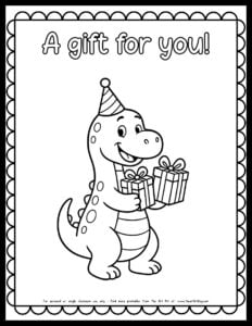 a gift for you dinosaur coloring page the art kit copy