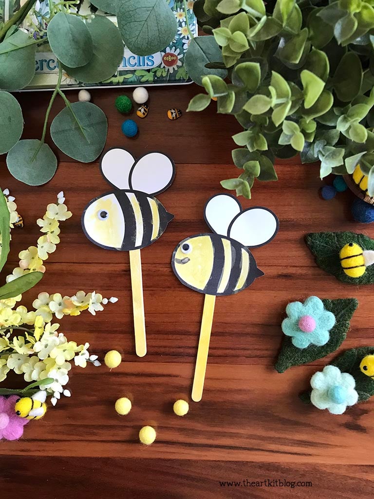 bee paper craft printable template 2