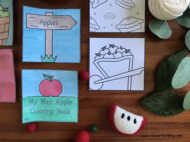 Mini Apple Coloring Pages {FREE PRINTABLE COLORING BOOK!} - The Art Kit