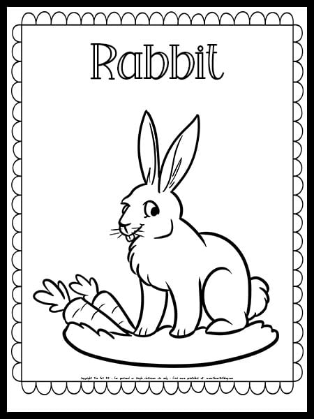 rabbit coloring page free pdf download bunny coloring sheet kids
