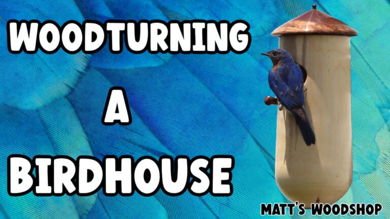 Woodturning a maple black walnut birdhouse