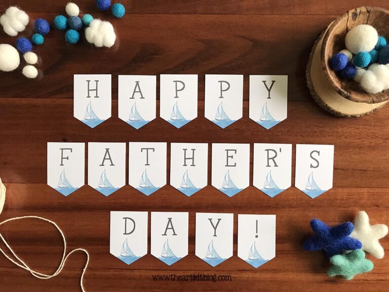 happy fathers day banner printable the art kit