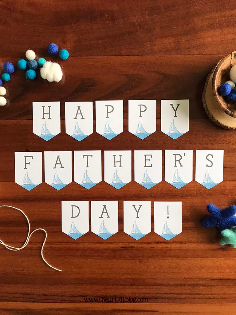 Happy Father's Day Banner FREE Printable! - The Art Kit