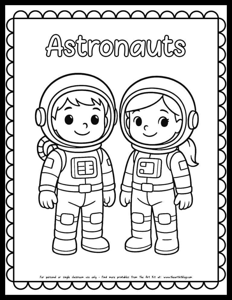 Astronauts Coloring Page {FREE Printable Download!}