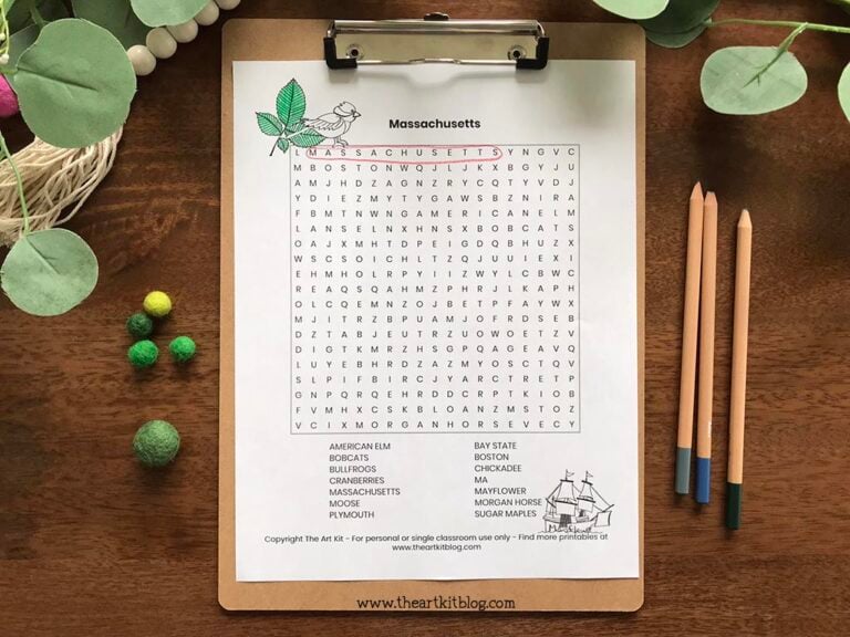 massachusetts state wordsearch coloring page printable 2