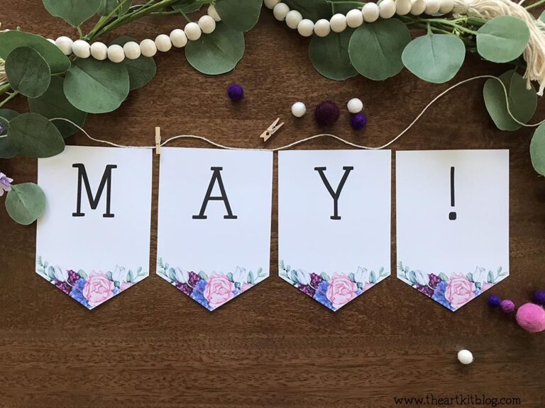 may banner the art kit 3 printable download watercolor flowers