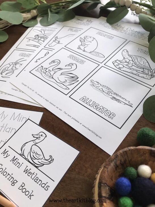 Mini Wetland Animal Coloring Pages {FREE PRINTABLE DOWNLOAD!} - The Art Kit