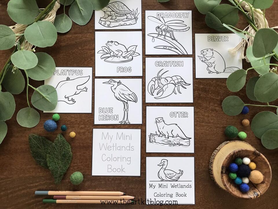 Mini Wetland Animal Coloring Pages {FREE PRINTABLE DOWNLOAD!} - The Art Kit