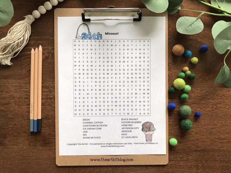 missouri state wordsearch coloring page printable 1